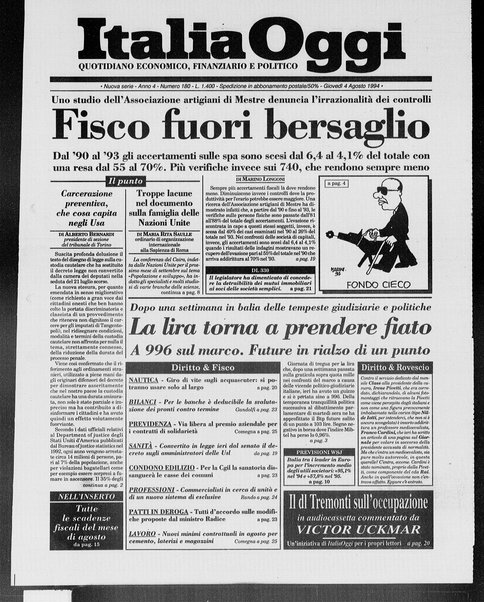 Italia oggi : quotidiano di economia finanza e politica